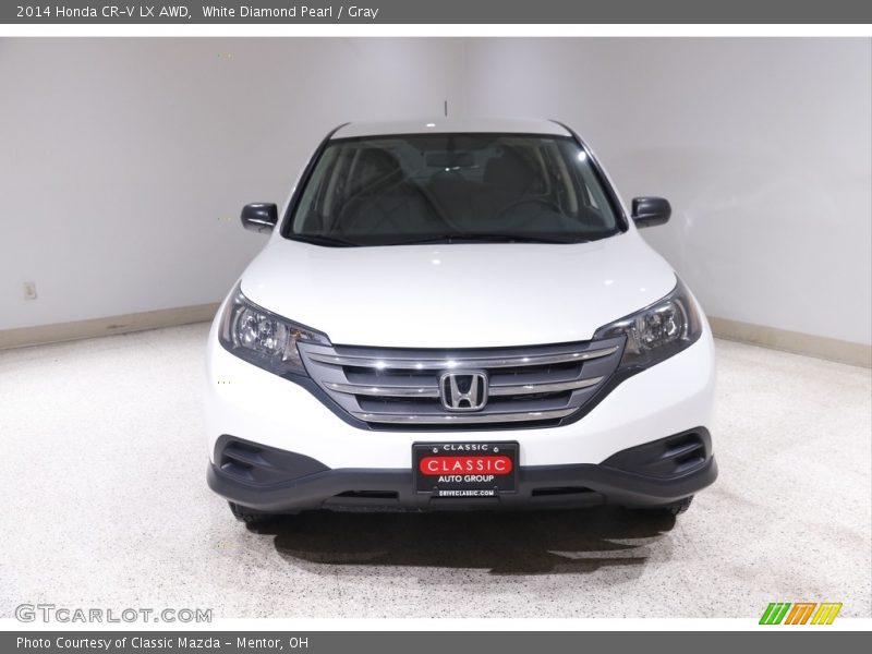 White Diamond Pearl / Gray 2014 Honda CR-V LX AWD