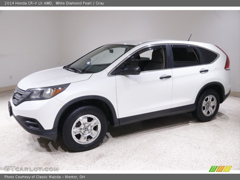 White Diamond Pearl / Gray 2014 Honda CR-V LX AWD