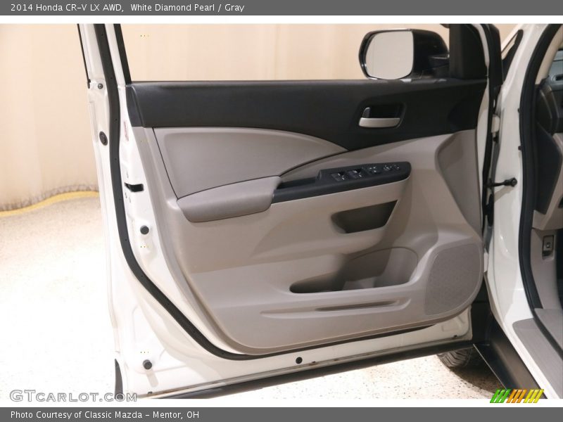 White Diamond Pearl / Gray 2014 Honda CR-V LX AWD