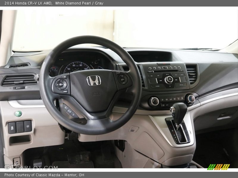 White Diamond Pearl / Gray 2014 Honda CR-V LX AWD