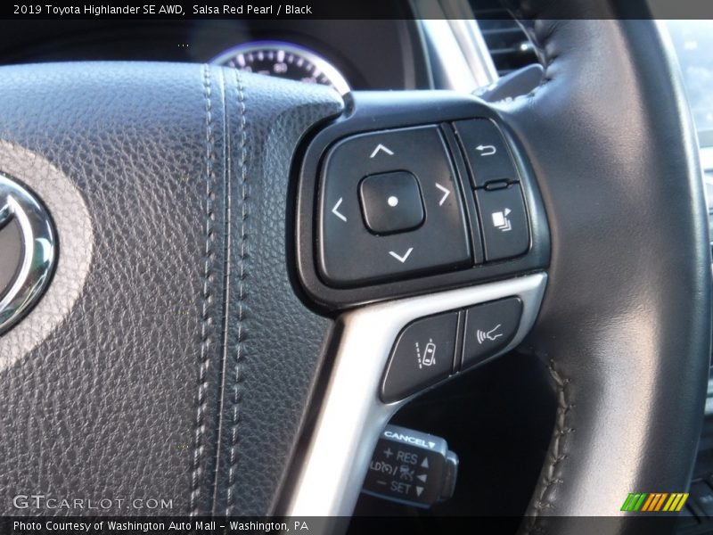 Salsa Red Pearl / Black 2019 Toyota Highlander SE AWD