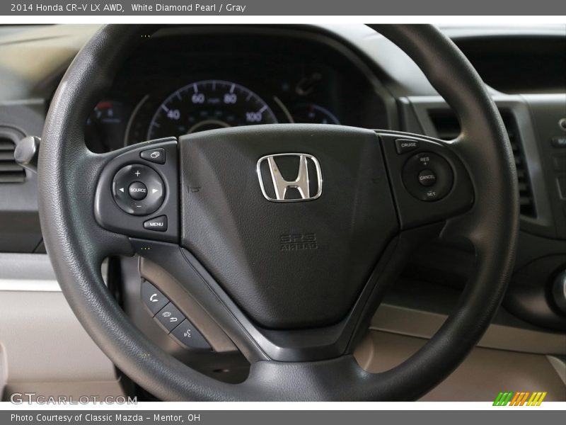 White Diamond Pearl / Gray 2014 Honda CR-V LX AWD