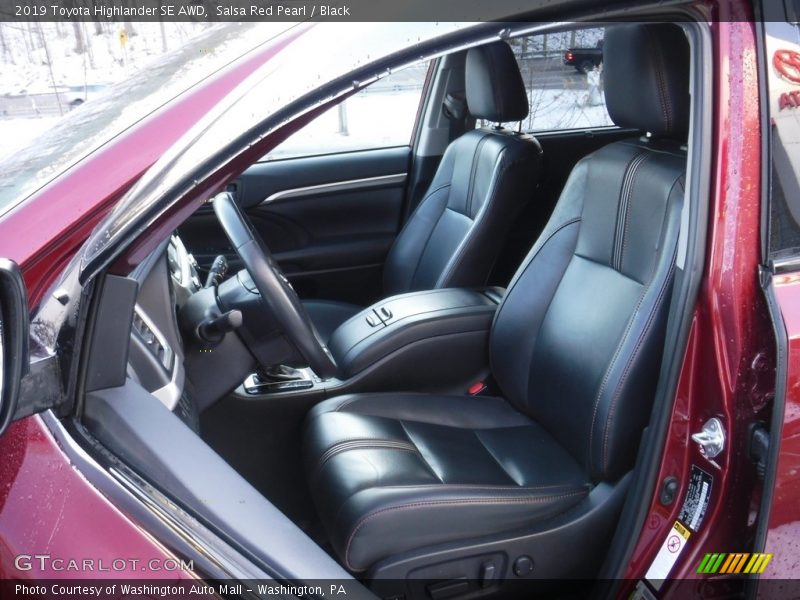 Salsa Red Pearl / Black 2019 Toyota Highlander SE AWD
