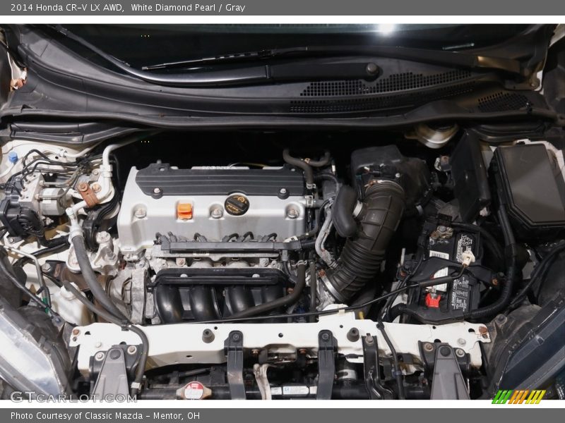 White Diamond Pearl / Gray 2014 Honda CR-V LX AWD