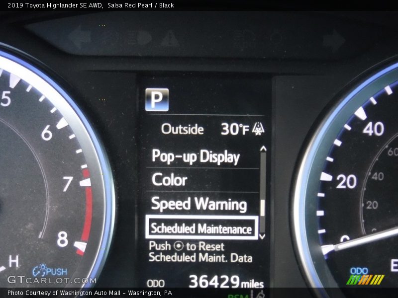 Salsa Red Pearl / Black 2019 Toyota Highlander SE AWD