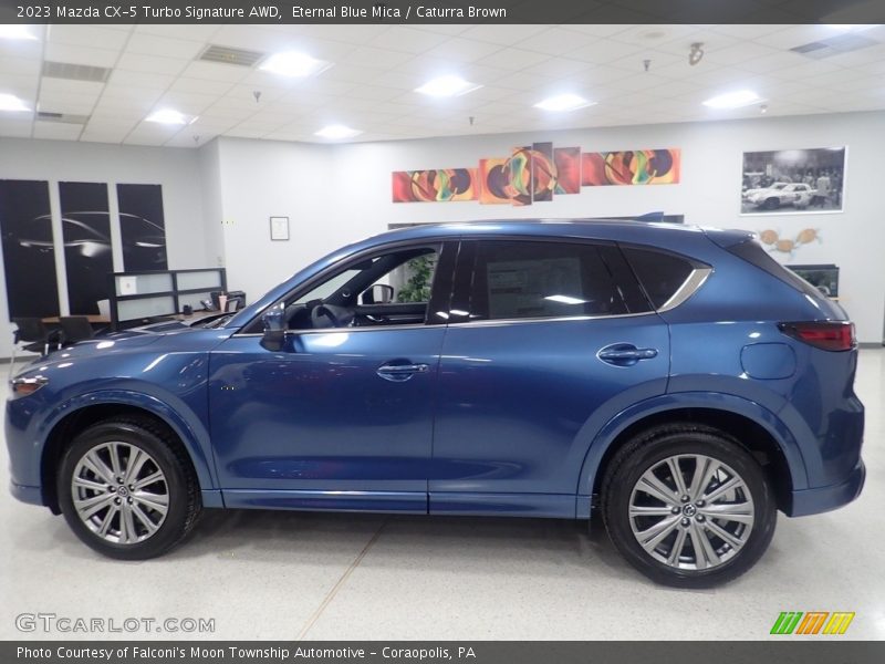 Eternal Blue Mica / Caturra Brown 2023 Mazda CX-5 Turbo Signature AWD