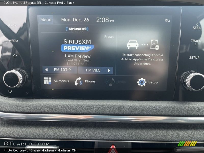 Calypso Red / Black 2021 Hyundai Sonata SEL