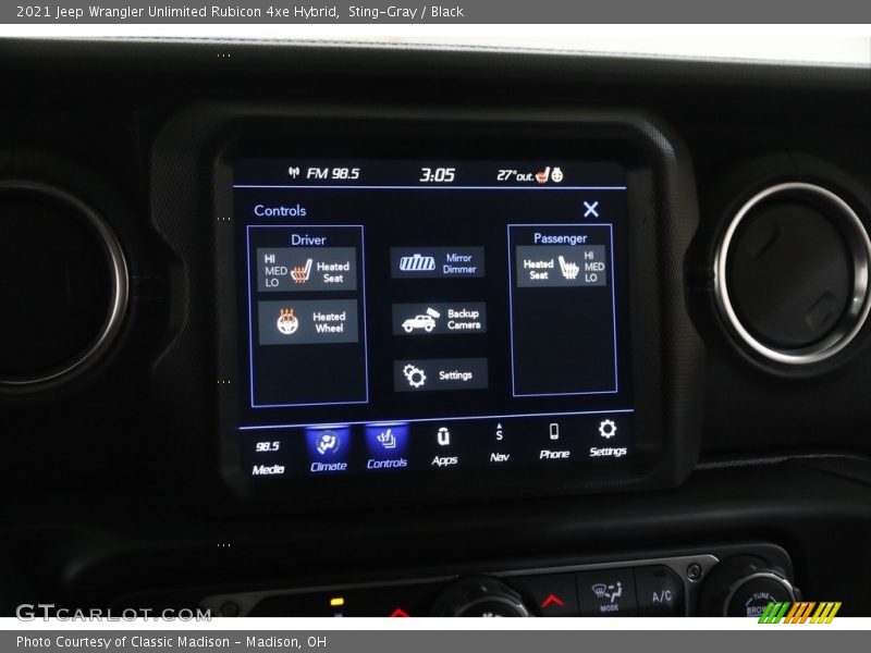Controls of 2021 Wrangler Unlimited Rubicon 4xe Hybrid