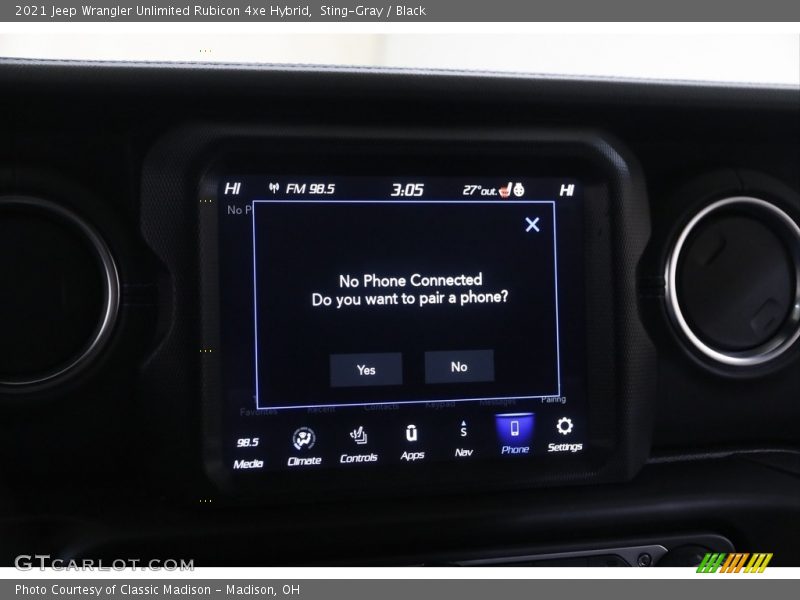 Controls of 2021 Wrangler Unlimited Rubicon 4xe Hybrid