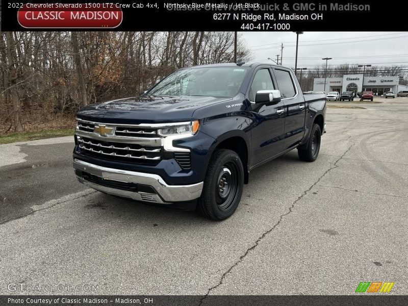 Northsky Blue Metallic / Jet Black 2022 Chevrolet Silverado 1500 LTZ Crew Cab 4x4