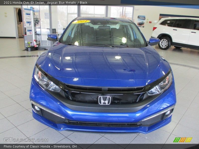 Aegean Blue Metallic / Black 2021 Honda Civic EX Sedan
