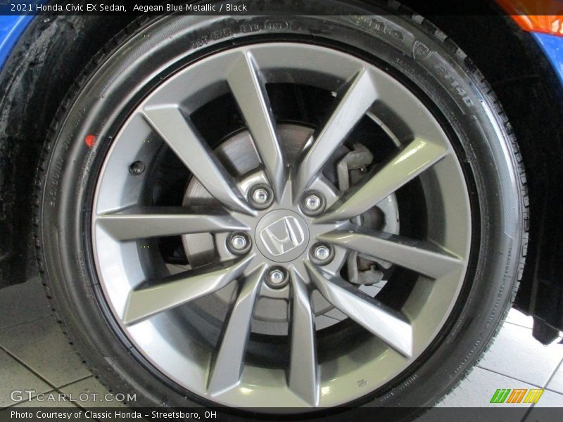 Aegean Blue Metallic / Black 2021 Honda Civic EX Sedan