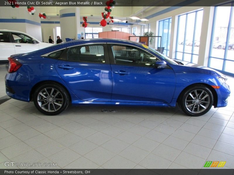 Aegean Blue Metallic / Black 2021 Honda Civic EX Sedan