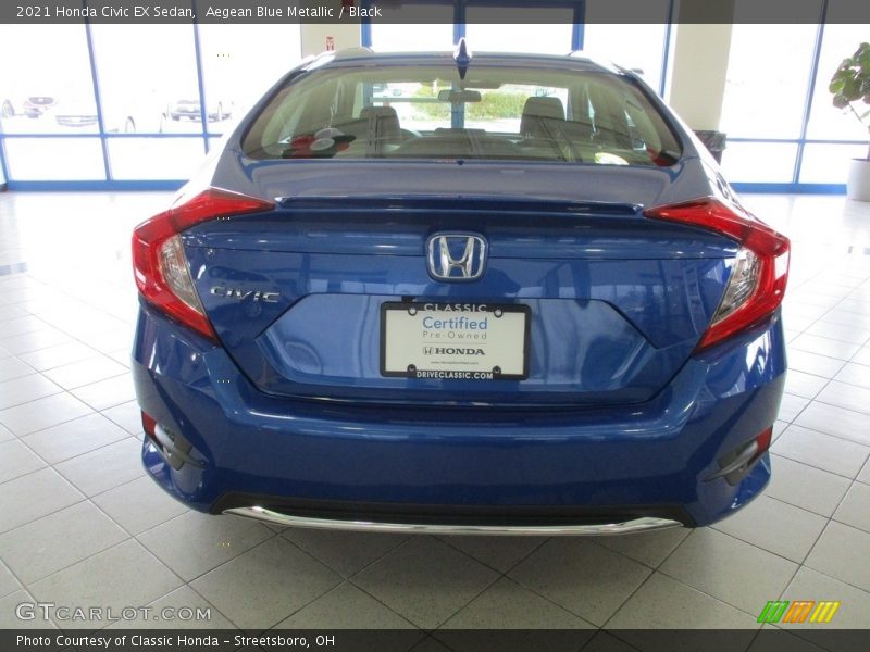 Aegean Blue Metallic / Black 2021 Honda Civic EX Sedan