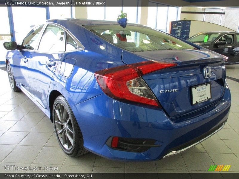 Aegean Blue Metallic / Black 2021 Honda Civic EX Sedan