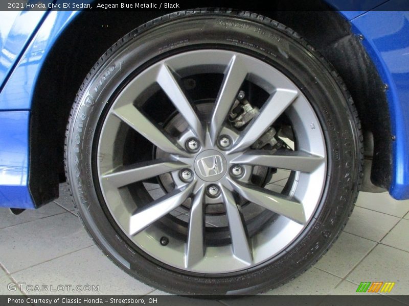 Aegean Blue Metallic / Black 2021 Honda Civic EX Sedan