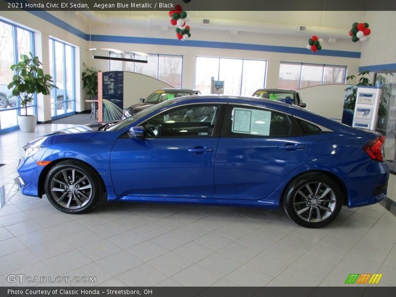 Aegean Blue Metallic / Black 2021 Honda Civic EX Sedan