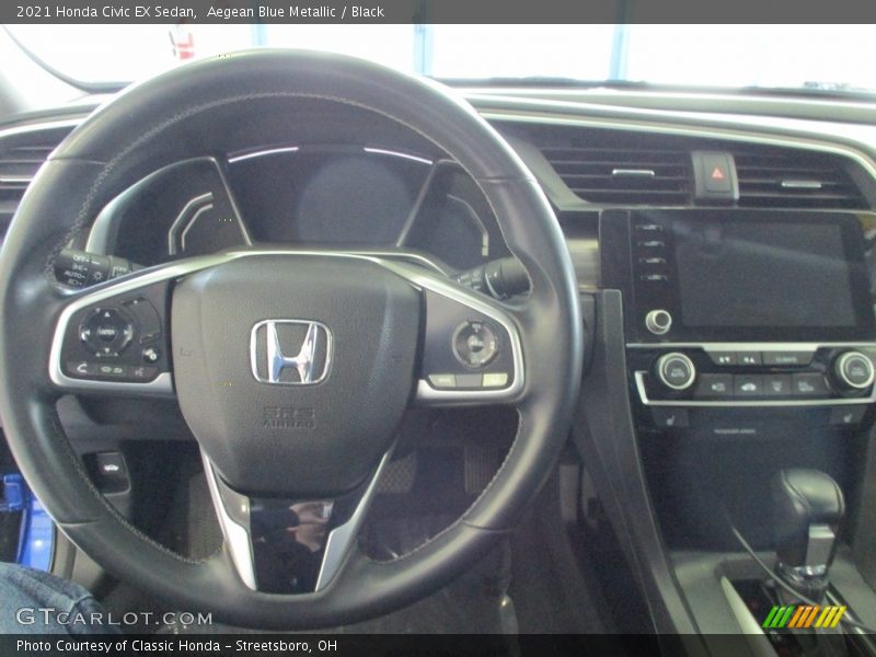 Aegean Blue Metallic / Black 2021 Honda Civic EX Sedan