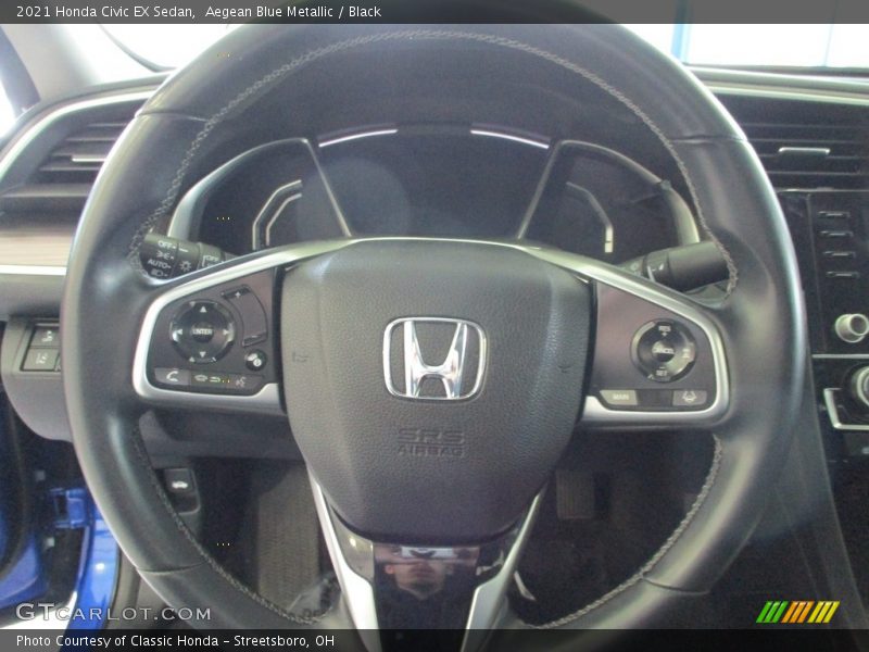 Aegean Blue Metallic / Black 2021 Honda Civic EX Sedan