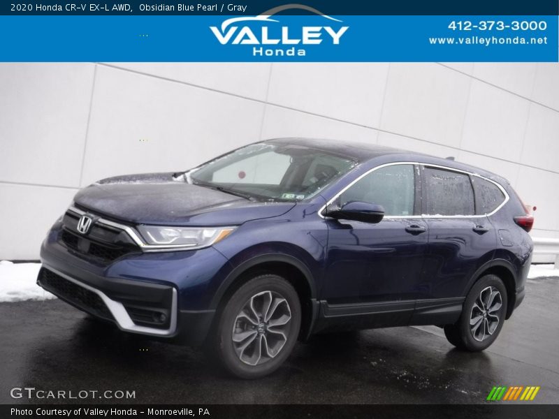 Obsidian Blue Pearl / Gray 2020 Honda CR-V EX-L AWD