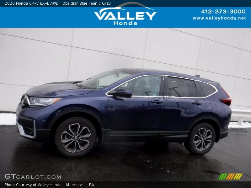 Obsidian Blue Pearl / Gray 2020 Honda CR-V EX-L AWD