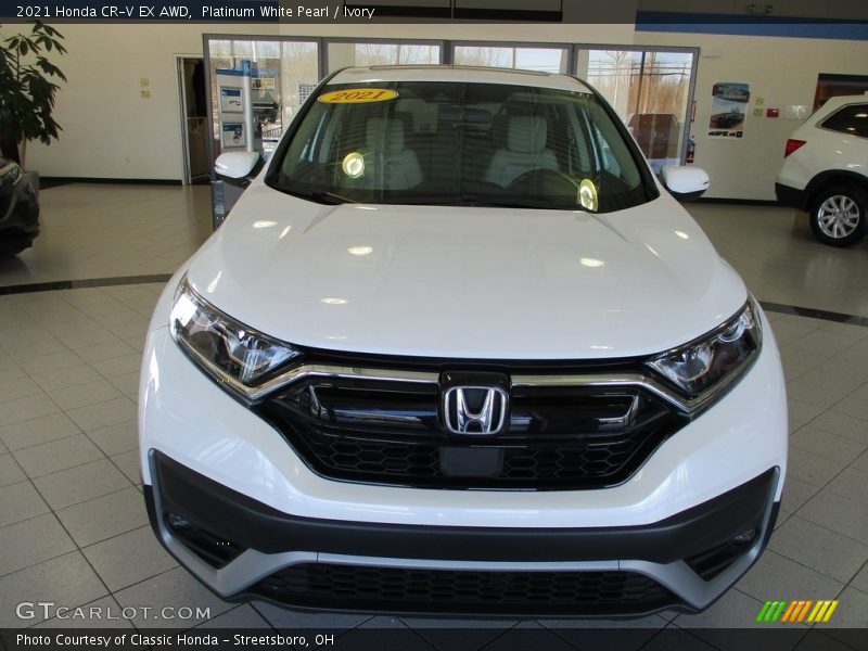 Platinum White Pearl / Ivory 2021 Honda CR-V EX AWD