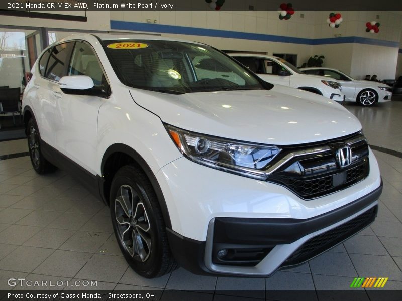Platinum White Pearl / Ivory 2021 Honda CR-V EX AWD