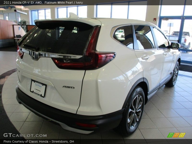 Platinum White Pearl / Ivory 2021 Honda CR-V EX AWD