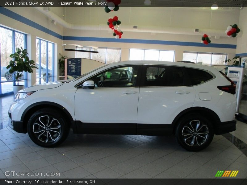 Platinum White Pearl / Ivory 2021 Honda CR-V EX AWD