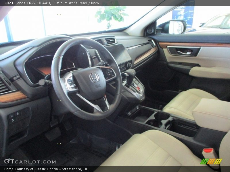 Platinum White Pearl / Ivory 2021 Honda CR-V EX AWD