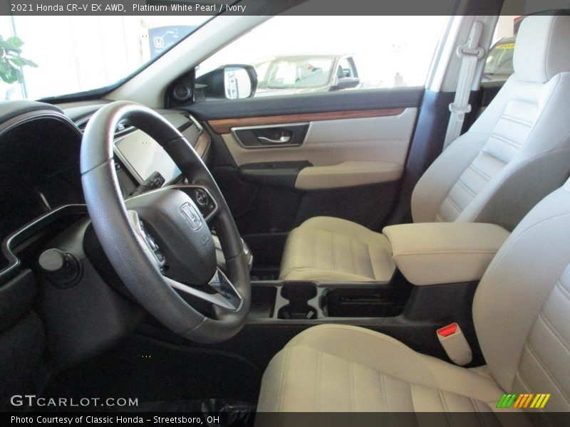 Platinum White Pearl / Ivory 2021 Honda CR-V EX AWD
