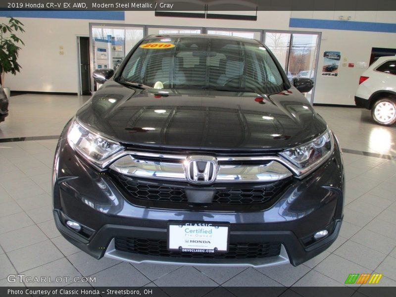 Modern Steel Metallic / Gray 2019 Honda CR-V EX AWD