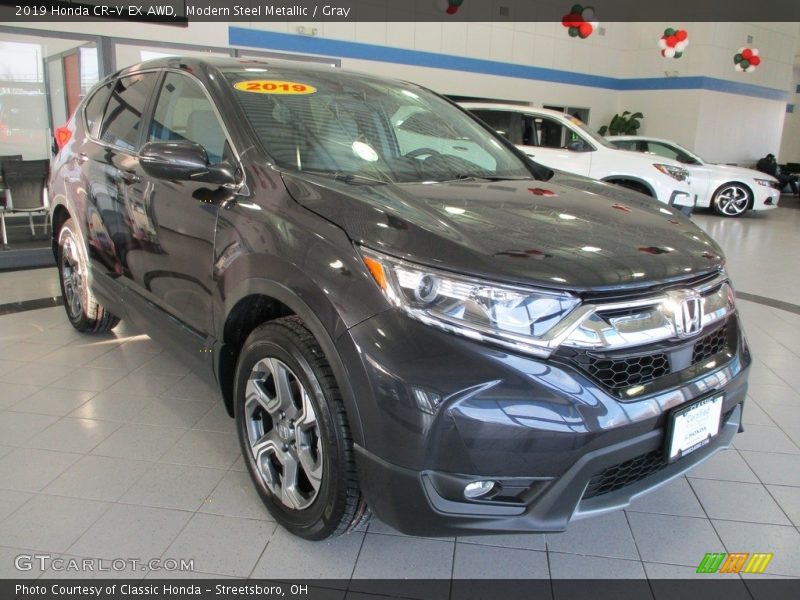 Modern Steel Metallic / Gray 2019 Honda CR-V EX AWD