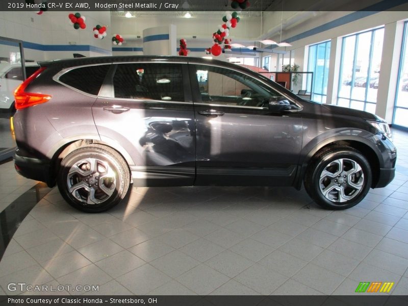 Modern Steel Metallic / Gray 2019 Honda CR-V EX AWD