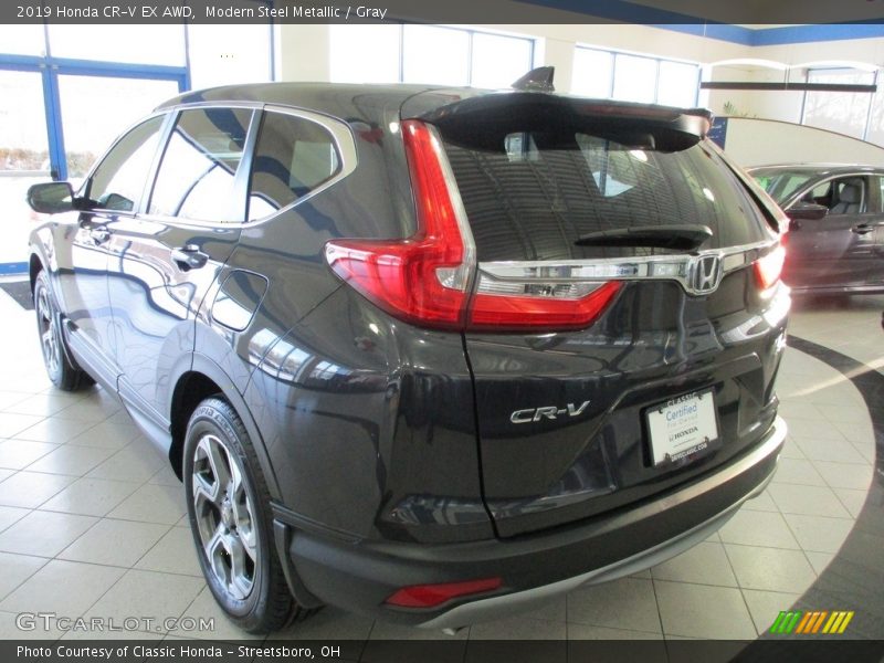 Modern Steel Metallic / Gray 2019 Honda CR-V EX AWD