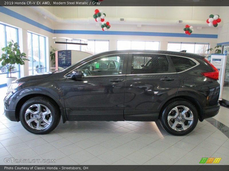 Modern Steel Metallic / Gray 2019 Honda CR-V EX AWD