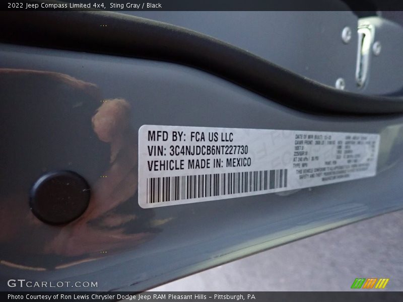 Sting Gray / Black 2022 Jeep Compass Limited 4x4