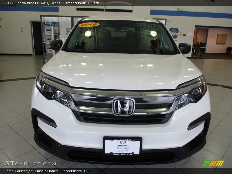 White Diamond Pearl / Black 2019 Honda Pilot LX AWD