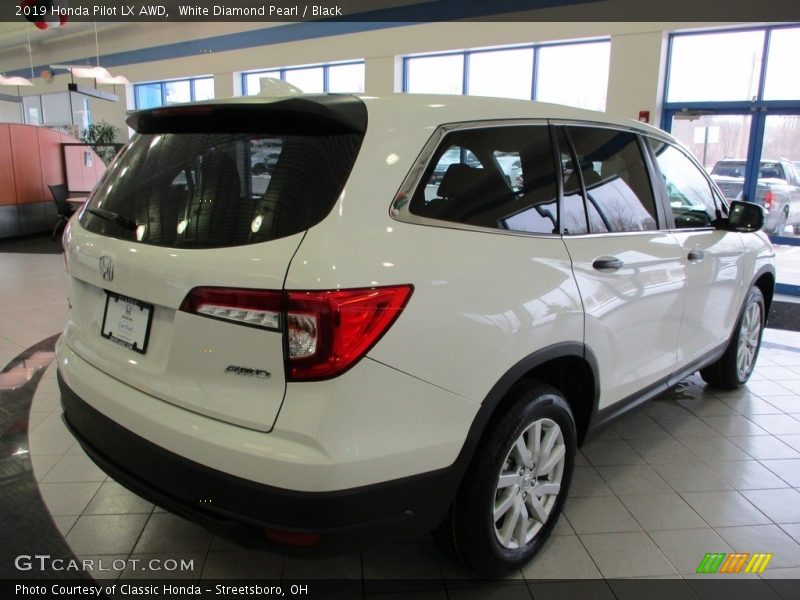 White Diamond Pearl / Black 2019 Honda Pilot LX AWD