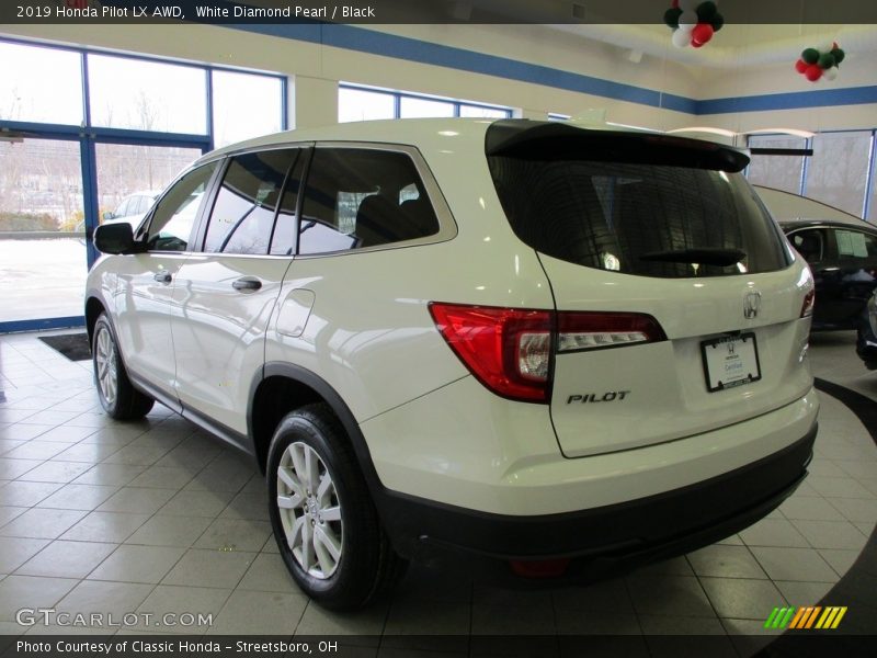 White Diamond Pearl / Black 2019 Honda Pilot LX AWD