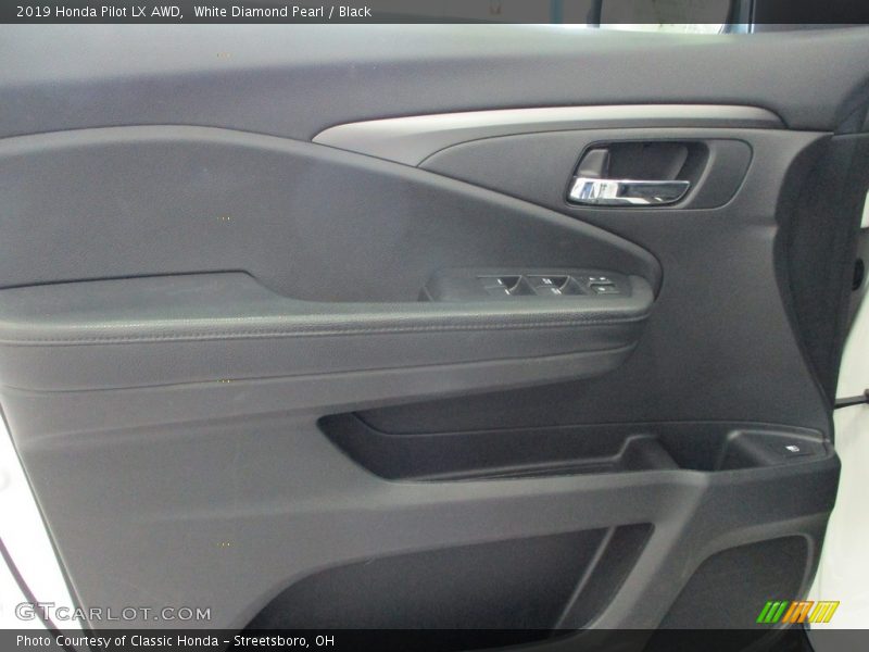 White Diamond Pearl / Black 2019 Honda Pilot LX AWD