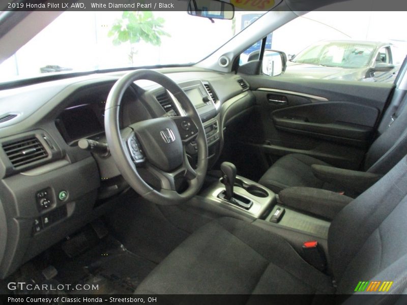 White Diamond Pearl / Black 2019 Honda Pilot LX AWD