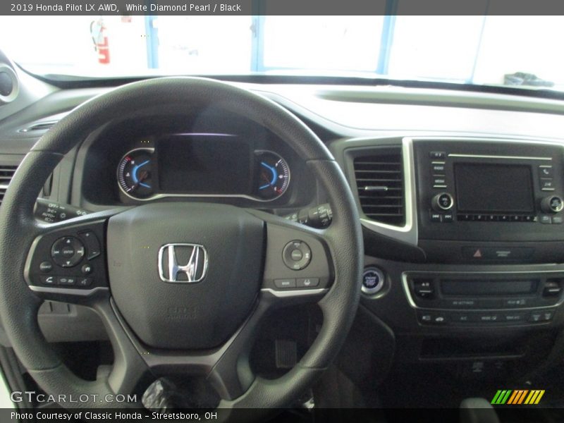 White Diamond Pearl / Black 2019 Honda Pilot LX AWD
