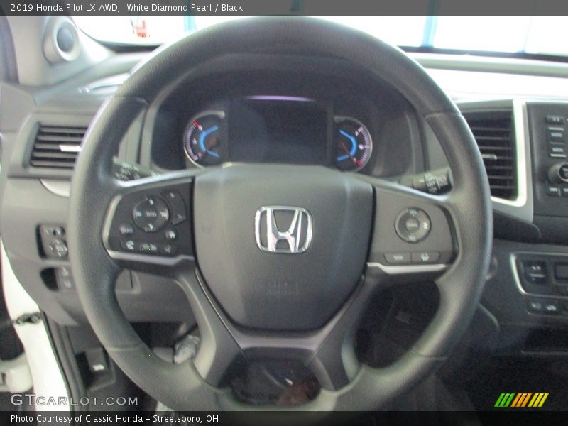 White Diamond Pearl / Black 2019 Honda Pilot LX AWD