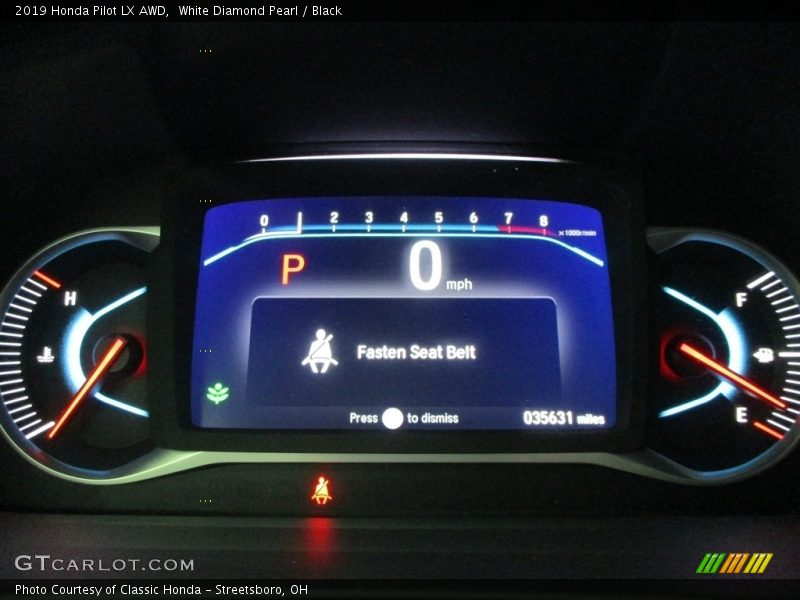 White Diamond Pearl / Black 2019 Honda Pilot LX AWD