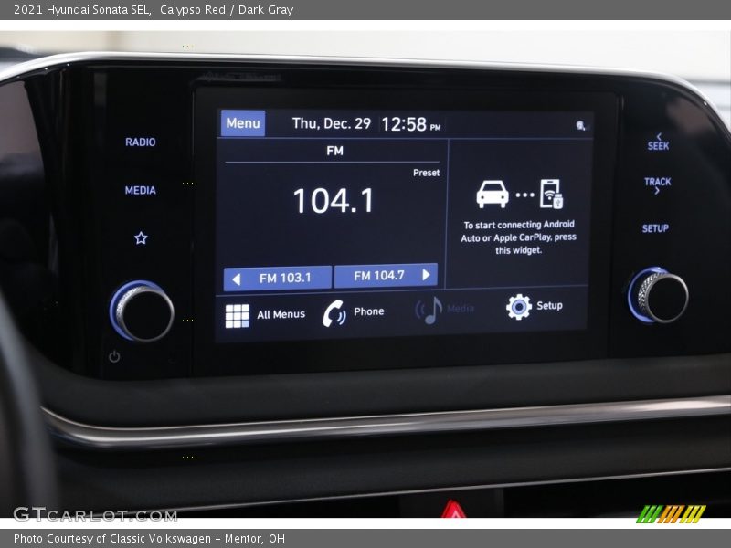 Calypso Red / Dark Gray 2021 Hyundai Sonata SEL