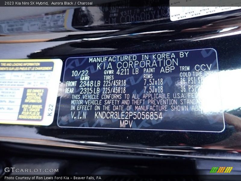 2023 Niro SX Hybrid Aurora Black Color Code ABP