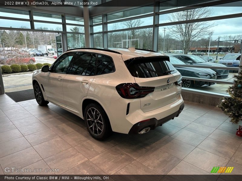Alpine White / Tacora Red 2022 BMW X3 xDrive30i
