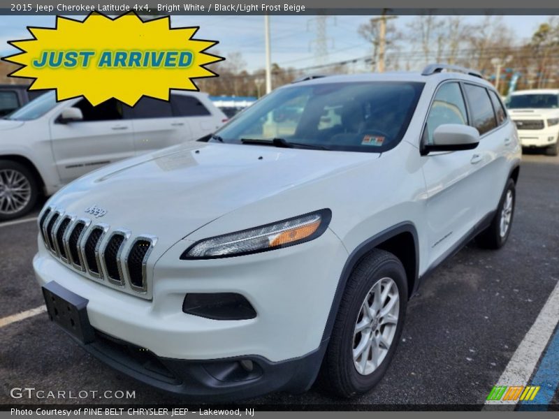 Bright White / Black/Light Frost Beige 2015 Jeep Cherokee Latitude 4x4