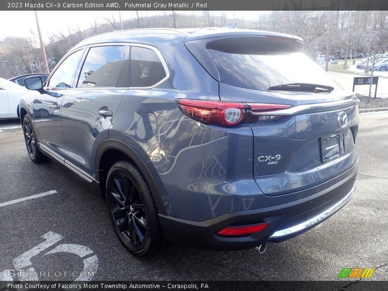 Polymetal Gray Metallic / Red 2023 Mazda CX-9 Carbon Edition AWD